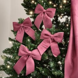 Melody Maison Set Of 4 Dark Red Velvet Christmas Bows - thumbnail 2