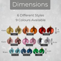 Neo Set of 36 Christmas Tree Ornaments Baubles Set in Silver - thumbnail 7
