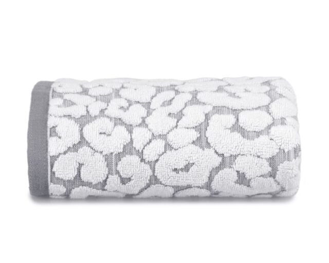 Allure Bath Fashions Luxury Jacquard Leopard Bath Towel in Grey - Size: Bath Sheet - image 1