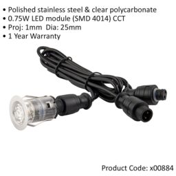 Loops 2 PACK Single Recessed 25mm Decking Light Module - 0.75W CCT LED - Steel in Metallics - thumbnail 2