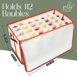 Pelle & Sol 112 Ornaments Christmas Bauble's Storage Box with Dividers - thumbnail 3