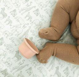 Minky Myles Baby Fitted Cot Bed Sheet. Cotton Safari Jungle Animal Sage Green Cotbed Nursery Sheet. Crease Free Baby Bedding Crib Sheets - thumbnail 3