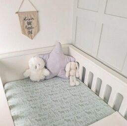 Minky Myles Baby Fitted Cot Bed Sheet. Cotton Safari Jungle Animal Sage Green Cotbed Nursery Sheet. Crease Free Baby Bedding Crib Sheets - thumbnail 4