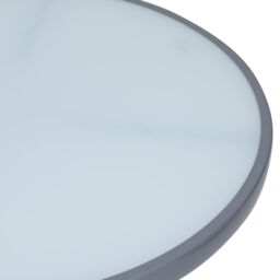 Berkfield Home Garden Table Light Grey 80 cm Steel & Glass - thumbnail 3