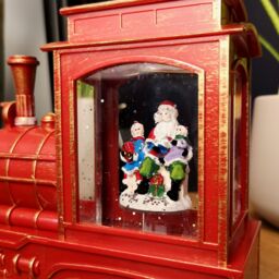 Samuel Alexander 17cm Battery Operated Light up SnowSwirl All Aboard Christmas Decoration with LEDs in Red - thumbnail 6