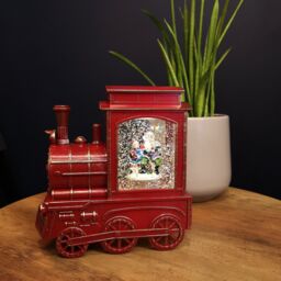 Samuel Alexander 17cm Battery Operated Light up SnowSwirl All Aboard Christmas Decoration with LEDs in Red - thumbnail 3