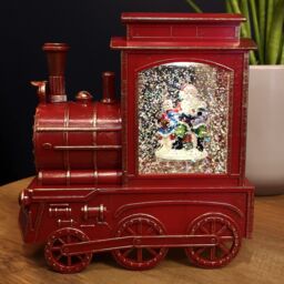 Samuel Alexander 17cm Battery Operated Light up SnowSwirl All Aboard Christmas Decoration with LEDs in Red - thumbnail 2