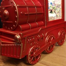 Samuel Alexander 17cm Battery Operated Light up SnowSwirl All Aboard Christmas Decoration with LEDs in Red - thumbnail 5