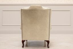 Somnior Classic Chesterfield Arm Chair Dapple Fabric UK Manufactured in Cream - Size: 1 Seater - thumbnail 3