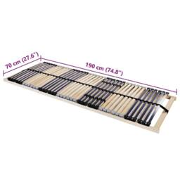 Berkfield Home Slatted Bed Base Manual Brown 70 x 190 cm Wood & Plastic in Light Tan - thumbnail 7