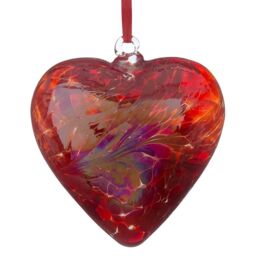 Sienna Glass 8cm Friendship Heart Red in Dark Red - thumbnail 4