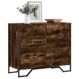 Berkfield Home Chest of Drawers Smoked Oak 91x35.5x74.5 cm Engineered wood in Brown