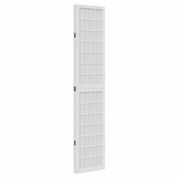 Berkfield Home Room Divider 4 Panels White Solid Wood Paulownia - thumbnail 5