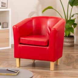 Artemis Home Meriden Vegan Leather Tub Chair in Red - thumbnail 2