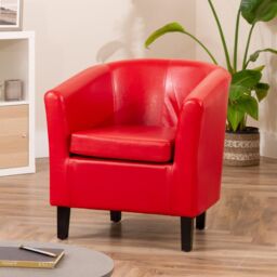 Artemis Home Meriden Vegan Leather Tub Chair in Red