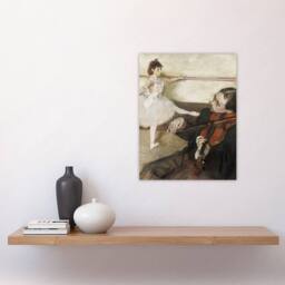 "Artery8 Dance Lesson with Violinist Edgar Degas Vintage Wall Art Print Poster in Beige - Size: W24"" x H32""" - thumbnail 4