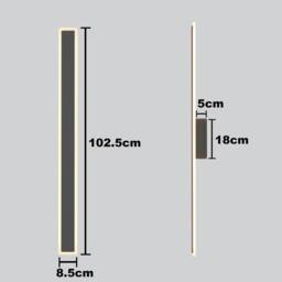 Harper Living 22 Watts LED Wall Light, IP54 Weatherproof, Dark Grey Finish, Indoor/Outdoor 102.5cm Height, 3000K - thumbnail 6