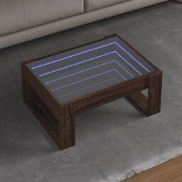 Berkfield Home Coffee Table with Infinity LED Brown Oak 70x53x30 cm - Size: 70 x 53 x 30 cm - thumbnail 2