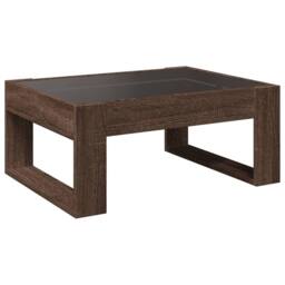 Berkfield Home Coffee Table with Infinity LED Brown Oak 70x53x30 cm - Size: 70 x 53 x 30 cm - thumbnail 8
