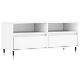 Berkfield Home TV Cabinet White 100x34.5x44.5 cm Engineered Wood - thumbnail 3