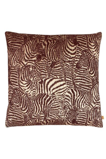 KAI Hector Zebra Jacquard Cushion in Brown - Size: 55 cm x 55 cm - image 1
