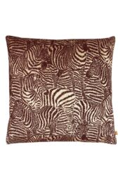 KAI Hector Zebra Jacquard Cushion in Brown - Size: 55 cm x 55 cm - thumbnail 1