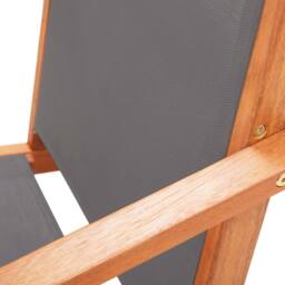 Berkfield Home Durable Garden Chair with Footrest Grey Solid Eucalyptus Wood and - thumbnail 6