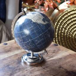 Madison & Mayfair Vintage Navy Blue World Globe - thumbnail 1