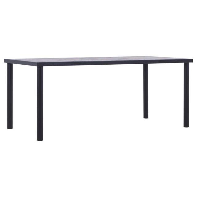 Berkfield Home Dining Table Black & Concrete Grey 180x90x75 cm MDF - Size: 180 x 90 x 75 cm - image 1