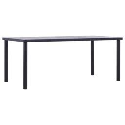 Berkfield Home Dining Table Black & Concrete Grey 180x90x75 cm MDF - Size: 180 x 90 x 75 cm