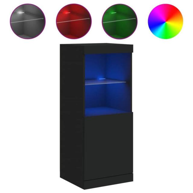 Berkfield Home Sideboard with LED Lights Black 41x37x100 cm - Size: 41 x 37 x 100 cm - image 1