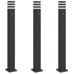 Berkfield Home Outdoor Floor Lamps with Sensors 3pcs Black 110 cm Aluminium - thumbnail 2