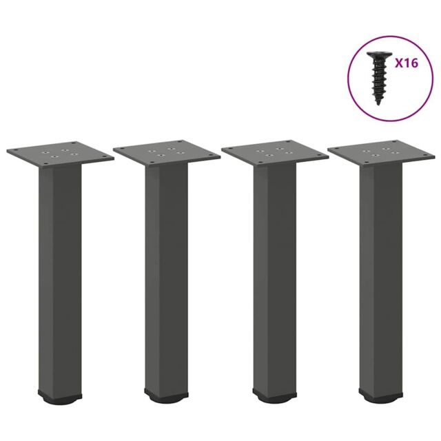 Berkfield Home Coffee Table Legs 4 pcs Anthracite 30-32 cm Steel in Black - image 1