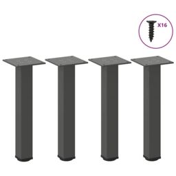 Berkfield Home Coffee Table Legs 4 pcs Anthracite 30-32 cm Steel in Black - thumbnail 1
