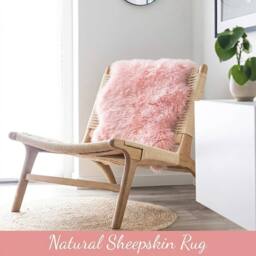 Infinity Leather Luxury Genuine Sheepskin Double Natural Fluffy Soft Real Wool Rug in Pink - Size: 180 cm x 60 cm - thumbnail 4