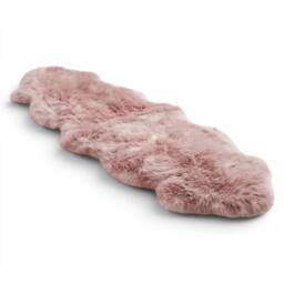 Infinity Leather Luxury Genuine Sheepskin Double Natural Fluffy Soft Real Wool Rug in Pink - Size: 180 cm x 60 cm