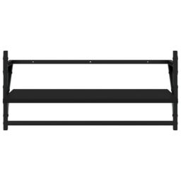 Berkfield Home 4 Piece Wall Shelf Set with Bars Black Engineered Wood - thumbnail 6