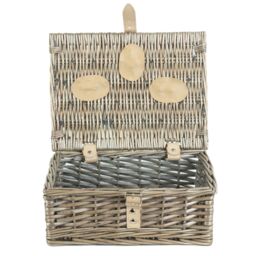 Red Hamper Wicker 30cm Antique Wash Split Willow Basket in Grey - thumbnail 4