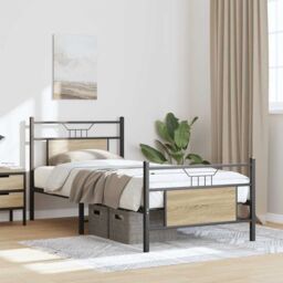 Berkfield Home Bed Frame without Mattress Sonoma Oak 80x200 cm Engineered Wood in Brown - thumbnail 5