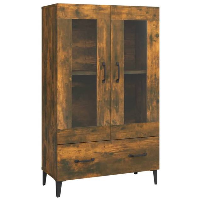 Berkfield Home Highboard Smoked Oak 70x31x115 cm Engineered Wood in Brown - Size: 70 x 31 x 115 cm - image 1