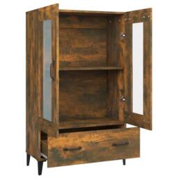 Berkfield Home Highboard Smoked Oak 70x31x115 cm Engineered Wood in Brown - Size: 70 x 31 x 115 cm - thumbnail 6