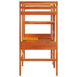 Berkfield Home Loft Bed Frame without Mattress Wax Brown 75x190cm Solid Wood Pine - Size: 75x190 cm - thumbnail 6