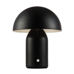 Happy Homewares Modern Rechargeable Mushroom Table Lamp with Touch Dimmer Button in Black - Size: 14 inches - thumbnail 8