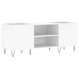 Berkfield Home Record Cabinet White 121x38x48 cm Engineered Wood - Size: 121 x 38 x 48 cm - thumbnail 2
