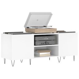 Berkfield Home Record Cabinet White 121x38x48 cm Engineered Wood - Size: 121 x 38 x 48 cm - thumbnail 3