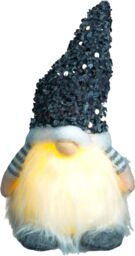 Netagon Battery Operated Light Up Glitter Gonk- Silver in White - thumbnail 1