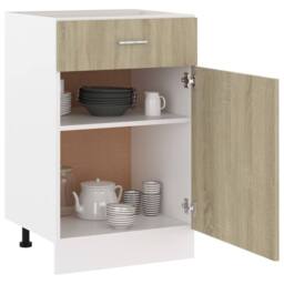 Berkfield Home Drawer Bottom Cabinet Sonoma Oak 50x46x81.5 cm Engineered Wood in Natural - thumbnail 4