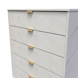 Ready Assembled 2 U Fuji 5 Drawer Chest (Ready Assembled) in Off-White - thumbnail 4