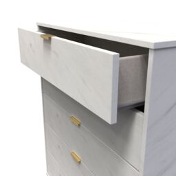 Ready Assembled 2 U Fuji 5 Drawer Chest (Ready Assembled) in Off-White - thumbnail 5