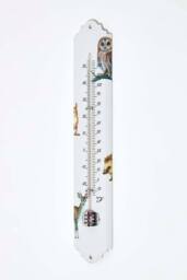 Homescapes Outdoor Thermometer with Woodland Animal Design in White - thumbnail 3